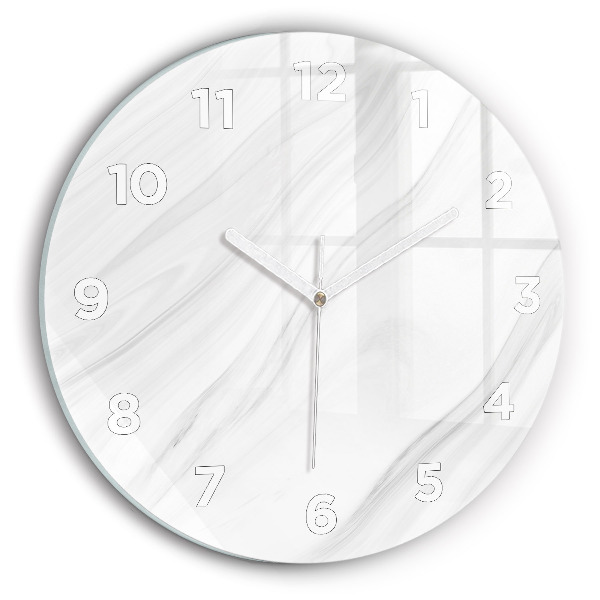 Round glass wall clock Decorative marble