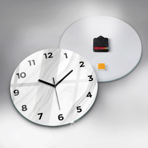 Round glass wall clock Decorative marble