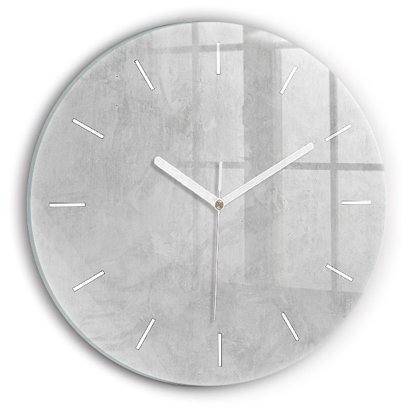 Round glass wall clock Stone wall
