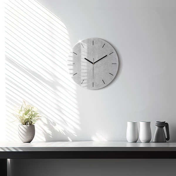 Round glass wall clock Stone wall