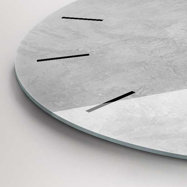 Round glass wall clock Stone wall