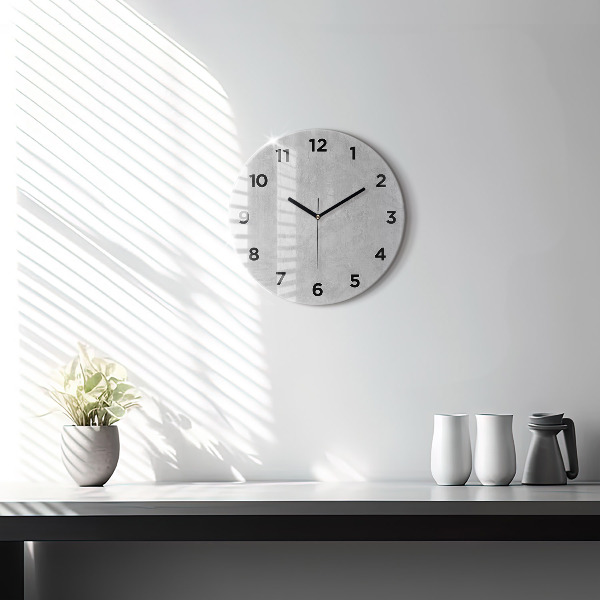 Round glass wall clock Stone wall