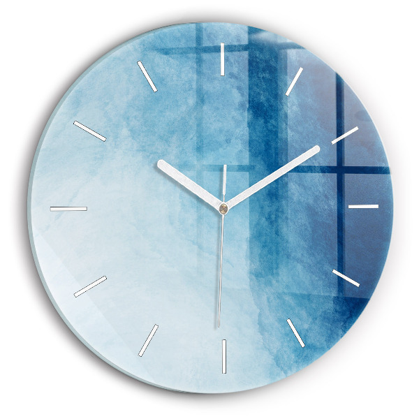 Round glass wall clock Blue gradient