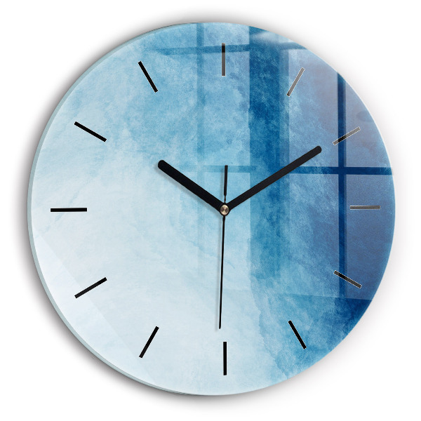 Round glass wall clock Blue gradient