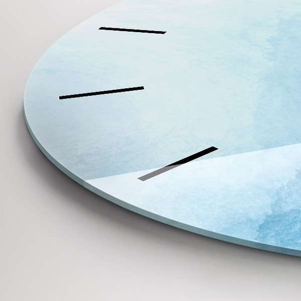 Round glass wall clock Blue gradient