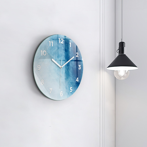 Round glass wall clock Blue gradient