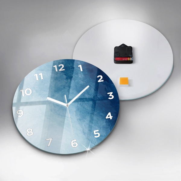 Round glass wall clock Blue gradient