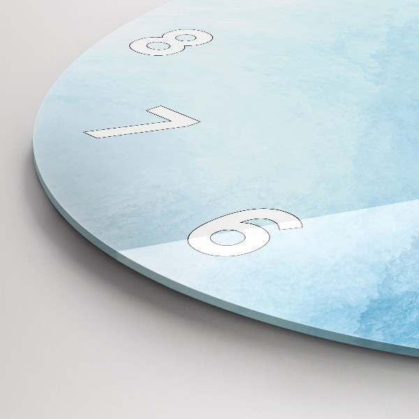 Round glass wall clock Blue gradient