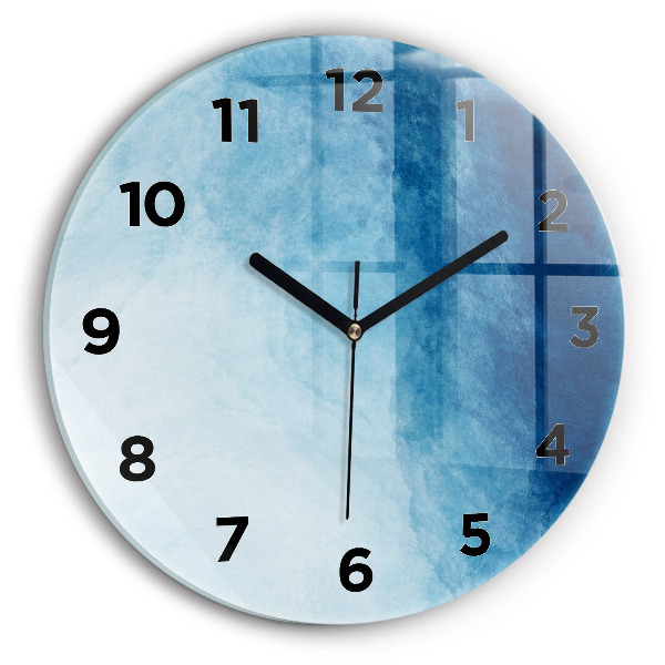 Round glass wall clock Blue gradient