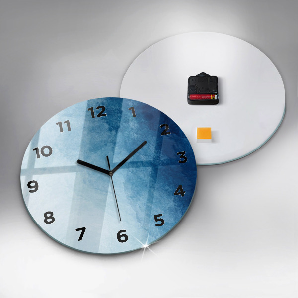 Round glass wall clock Blue gradient