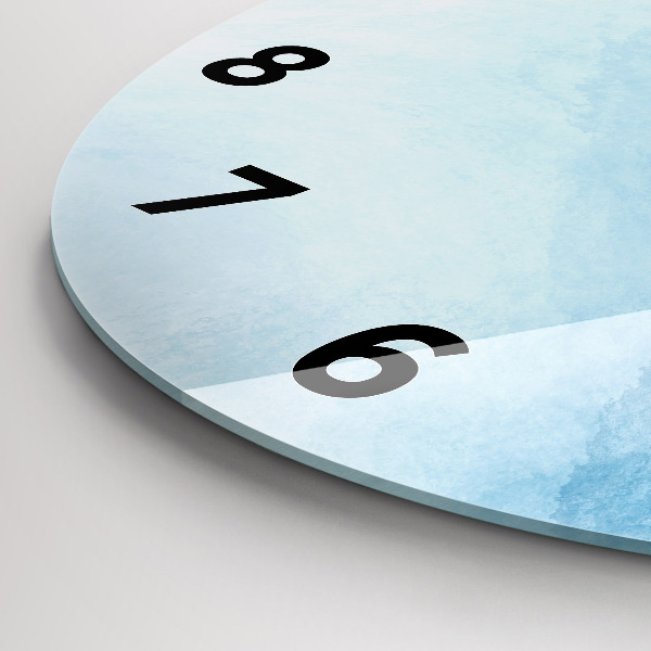 Round glass wall clock Blue gradient