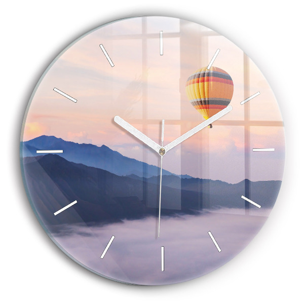 Round glass wall clock Beautiful Landscape