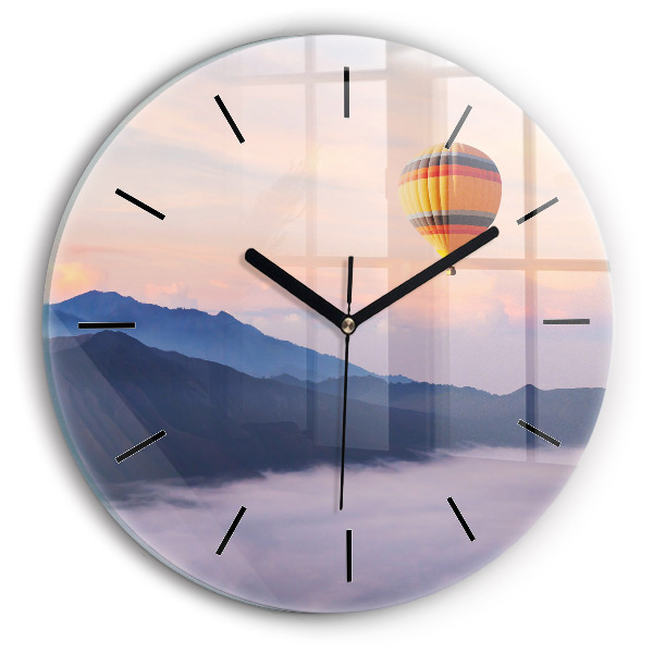 Round glass wall clock Beautiful Landscape