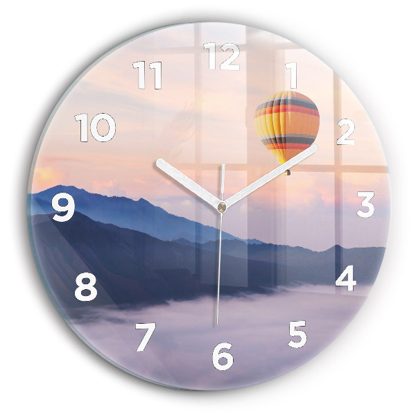 Round glass wall clock Beautiful Landscape