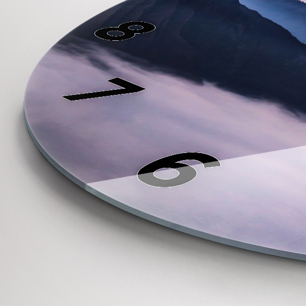 Round glass wall clock Beautiful Landscape
