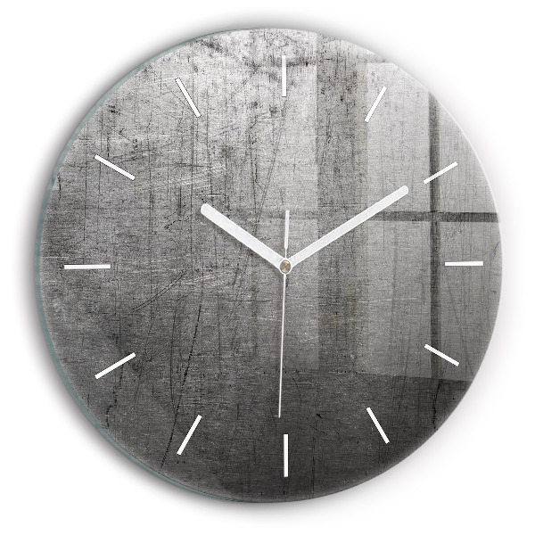 Round glass wall clock Metal wall