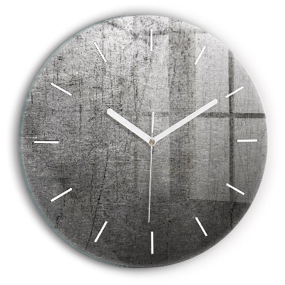 Round glass wall clock Metal wall