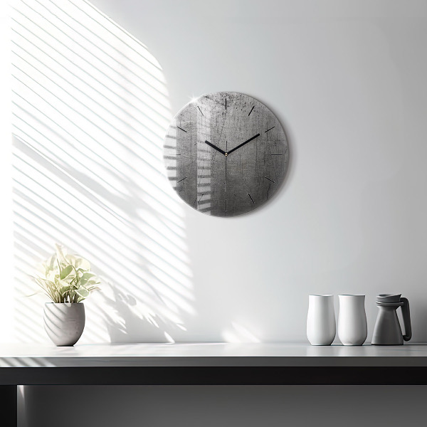 Round glass wall clock Metal wall