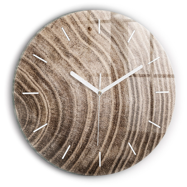 Round glass wall clock Trunk