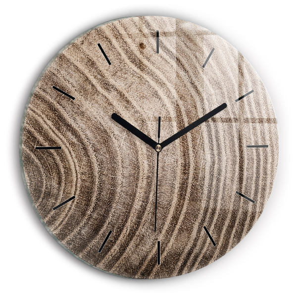 Round glass wall clock Trunk