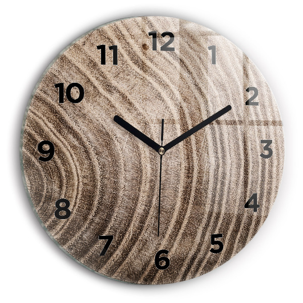 Round glass wall clock Trunk