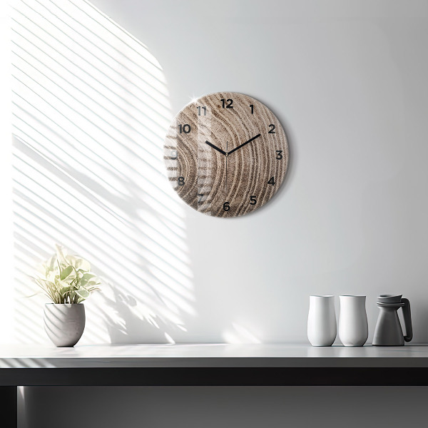 Round glass wall clock Trunk