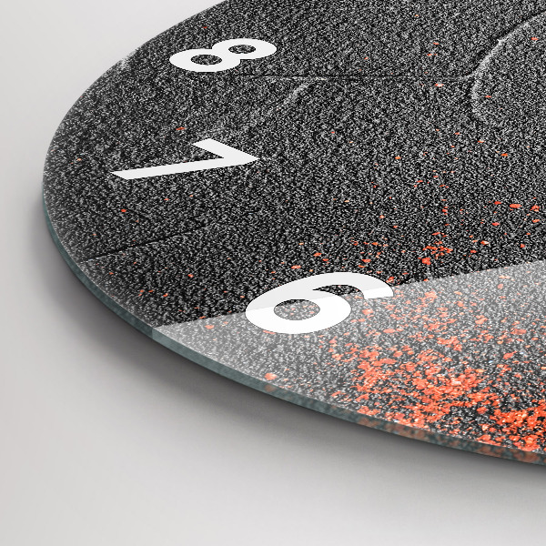 Round glass wall clock Red peppers