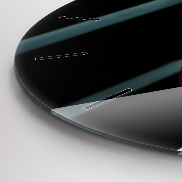 Round glass wall clock A bottle of wine