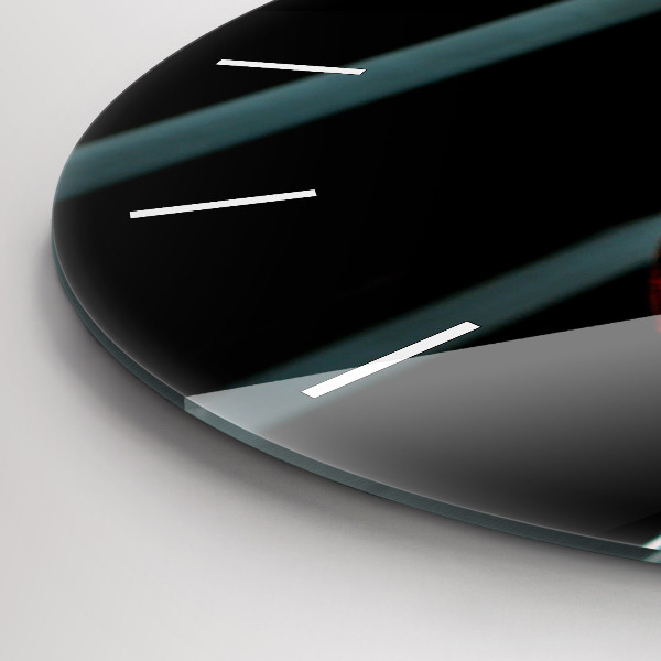 Round glass wall clock A bottle of wine