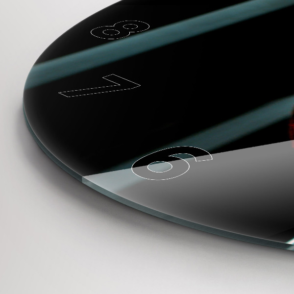 Round glass wall clock A bottle of wine