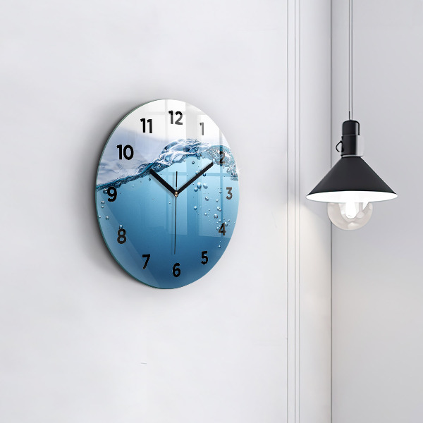 Round glass wall clock Underwater view