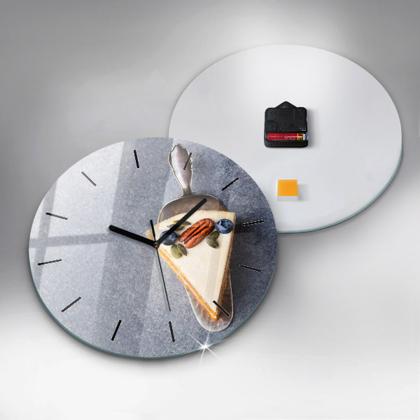 Round glass wall clock A piece of cake