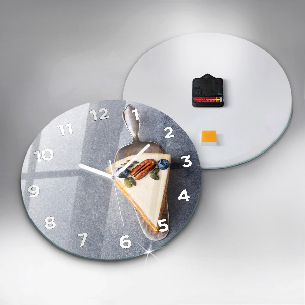 Round glass wall clock A piece of cake