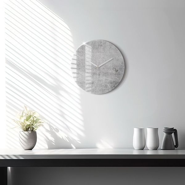Round glass wall clock Raw wall