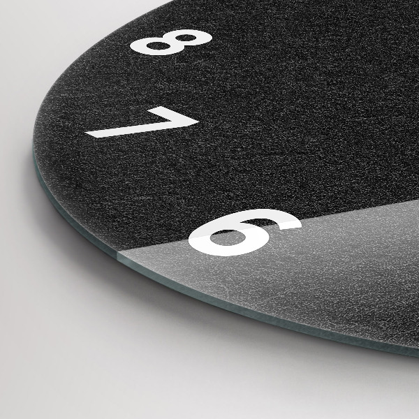 Round glass wall clock Dark rock