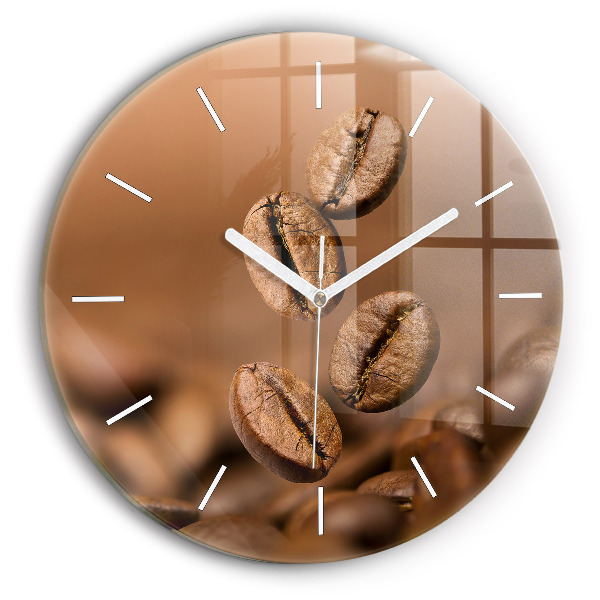 Round glass wall clock Abstract colors