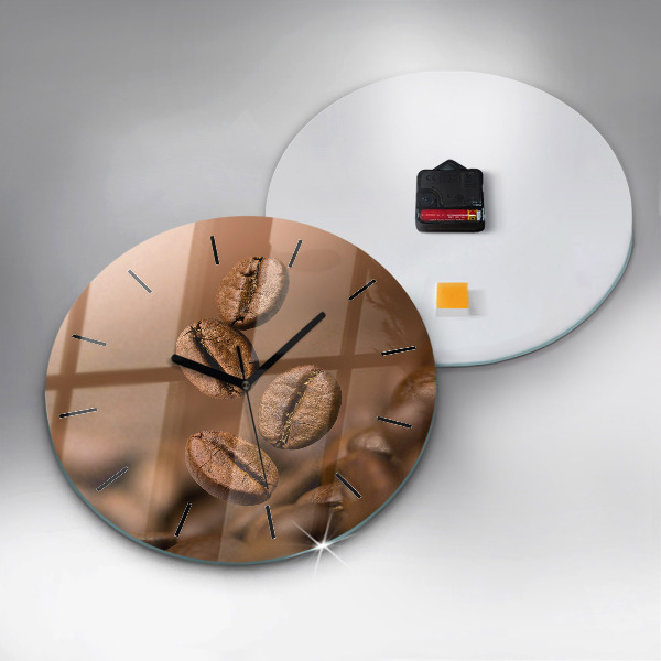 Round glass wall clock Abstract colors