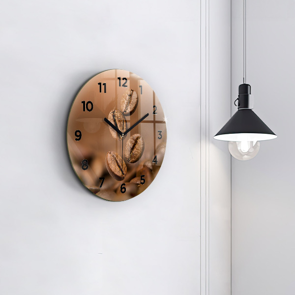 Round glass wall clock Abstract colors