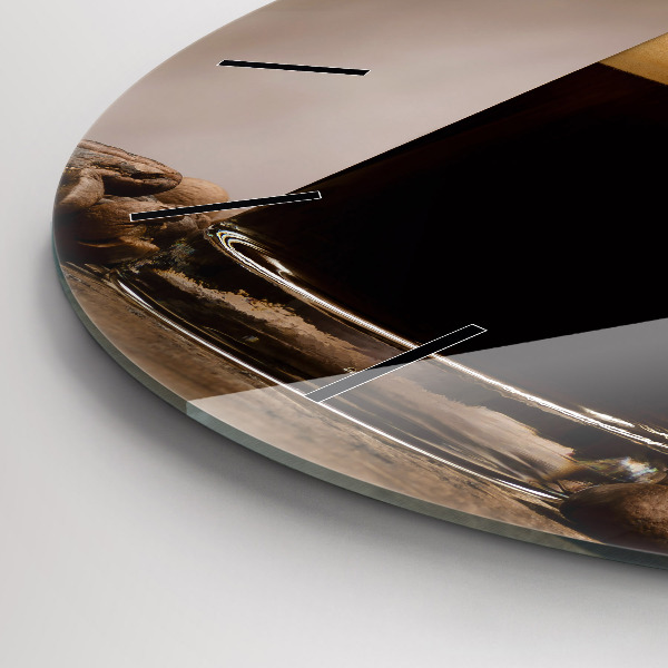 Round glass wall clock A cup of coffee