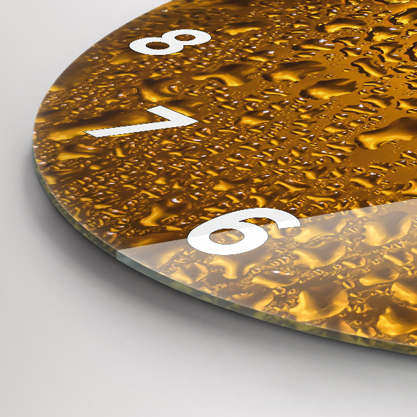 Round glass wall clock A mug of beer