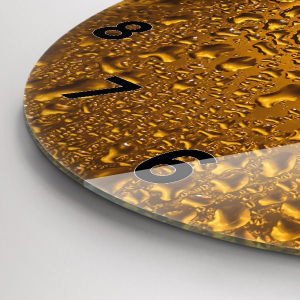 Round glass wall clock A mug of beer