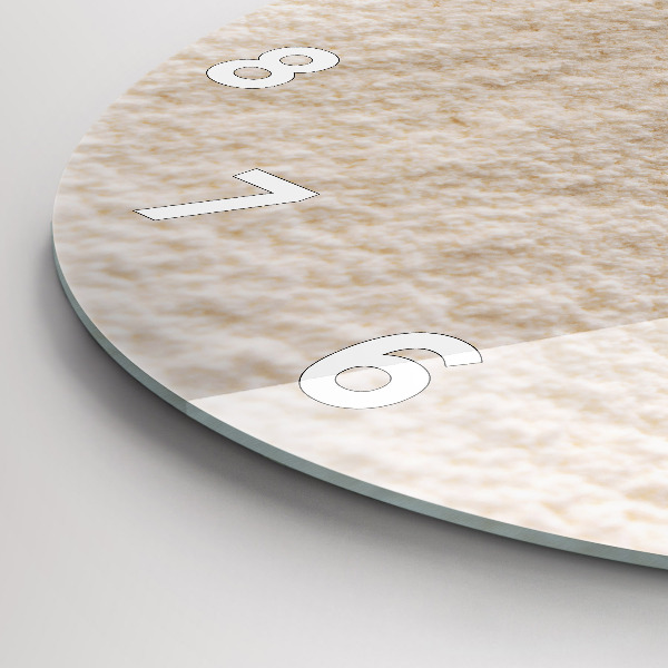 Round glass wall clock Flour and ears of grain