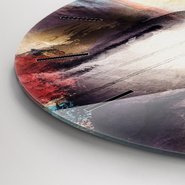 Round glass wall clock Abstract portrait of a woman