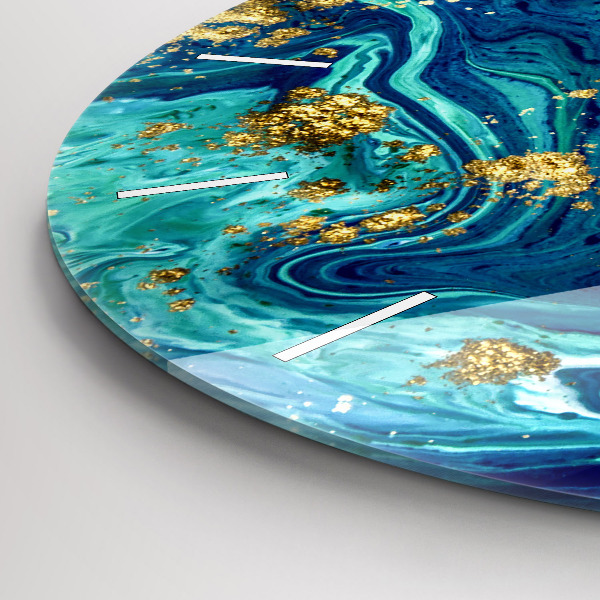 Round glass wall clock Modern abstraction