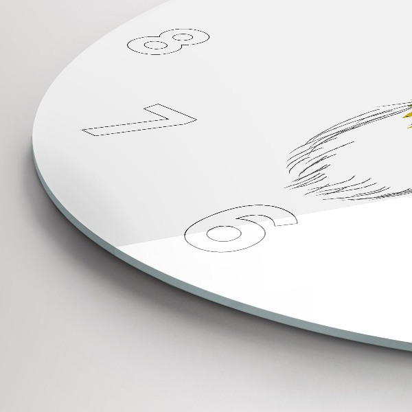 Round glass wall clock Colorful deer head