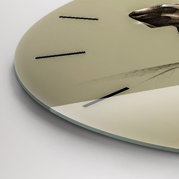 Round glass wall clock Graphic moose