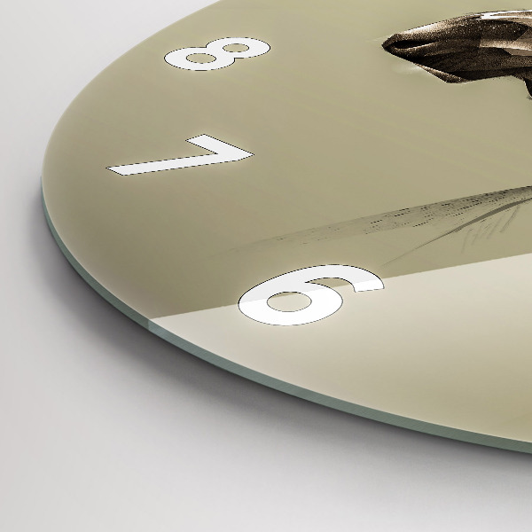 Round glass wall clock Graphic moose