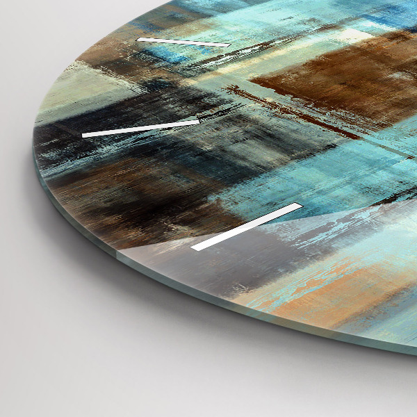 Round glass wall clock Colorful background - abstract
