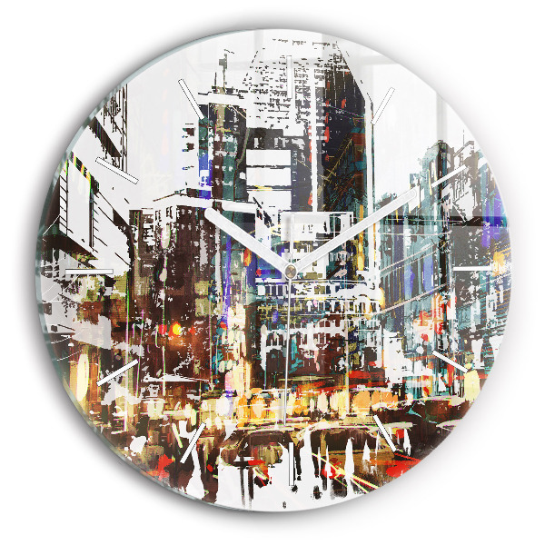 Round glass wall clock New York City