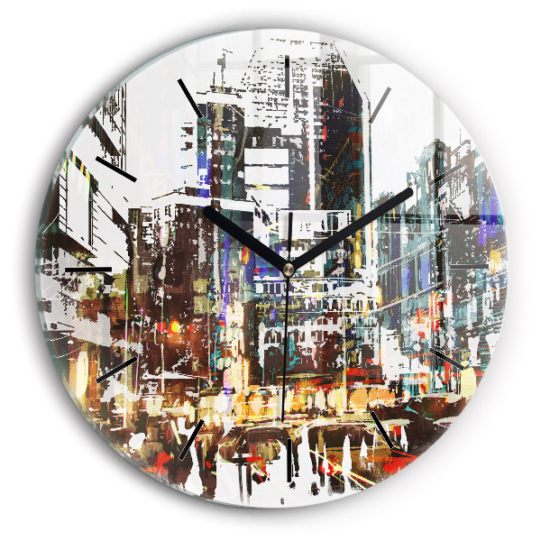 Round glass wall clock New York City